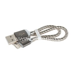 USB кабель для iPhone 5/6/6Plus/7/7Plus 8 pin 0.3 м AWEI CL-25 металлическая оплетка (серебро)