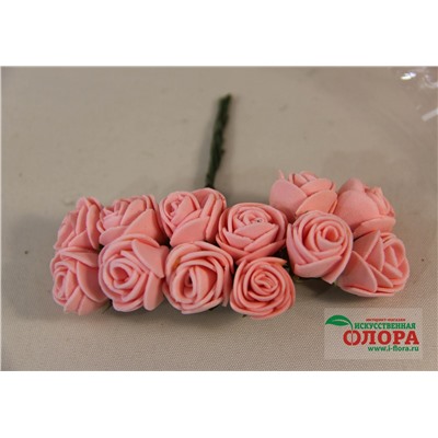 Бутоньерки роза мини (фоамиран) (упаковка 12 букетов)