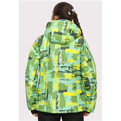 Подростковая для девочки зимняя горнолыжная куртка салатового цвета 1774Sl
