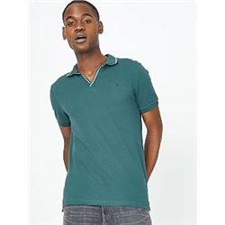 Green Embroidered Detail Polo Shirt