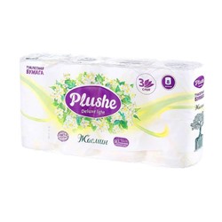 Туалетная бумага Plushe Deluxe Lighte Жасмин, 8 рул., 3 сл.