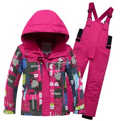 Детский зимний горнолыжный костюм розового цвета 8926R