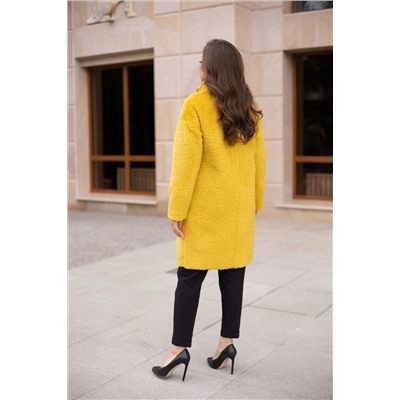 Пальто женское демисезонное 23630 (жёлтый+черный)
