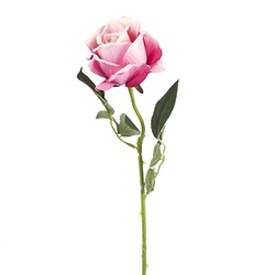 Цветок искусственный (на ножке) "Роза розовая" h=50см. (min72) (транспортная упаковка)