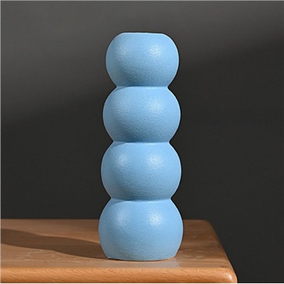 Ваза для цветов декоративная керамическая, 4 уровня ВК-4005 голубой