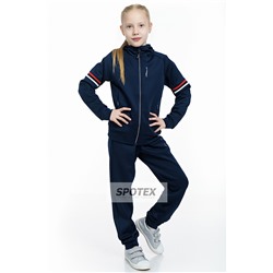 1Спортивный детский костюм для девочки эластан-стрейч LG 1986-2 т. синий