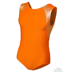 Купальник для спортивной гимнастики со вставками оранжевый 8221J