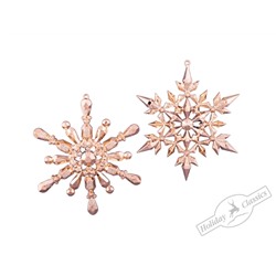 Снежинка "Мегаполис" розовое золото, асс. из 2-х, 10х12,5 см