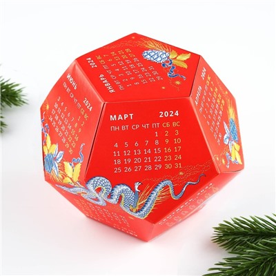 Календарь полигональный сборный «Красный дракон», 9 х 11 см