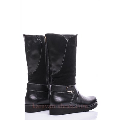 Женские кожаные сапоги Shik Shoes Shik1033 Черный Кожа+Флотар: Под заказ
