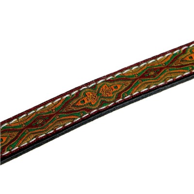 Ошейник кожаный украшенный, с синтепоном, 32-40 х 2 см  микс цветов