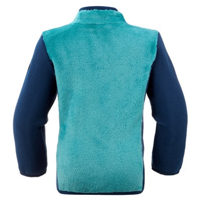 Куртка флисовая для катания на лыжах/санках для детей бирюзово-синяя midwarm LUGIK