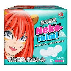 Прокладки гигиенические женские дневные 24 см Neko-Mimi, Maneki 10 шт