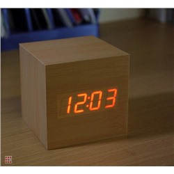 Электронные часы в деревянном корпусе VST-869-1 красные цифры