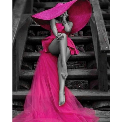 Картина по номерам 40х50 - Женщина в розовом