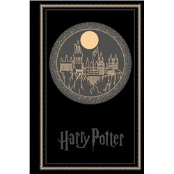 Блокнот. Гарри Поттер. Хогвартс (А5, 192 стр, цветной блок, обложка из черной кожи с золотым тиснением)