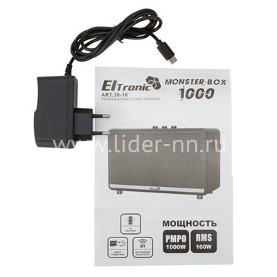 Колонка  ELTRONIC MONSTER BOX 1000 (30-16) TWS (черный)