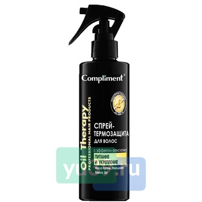 Спрей-термозащита для волос c эффектом антистатика Compliment Oil Therapy Питание и укрепление, 200 мл