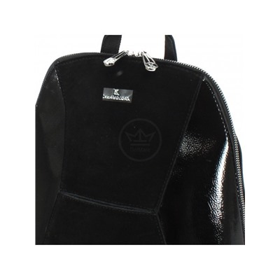 Рюкзак жен иск/кожа+нат/замша Kenguluna-7245,  1отд+евро/карм,  черный SALE 241216