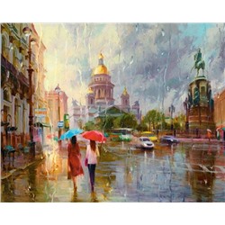 Картина по номерам 40х50 - Летний дождь в Питере (худ.  Ковалёв В)