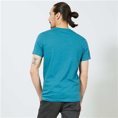Узкая меланжевая футболка  Eco-conception - голубой
