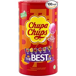 Chupa Chups Original, Caramelo con Palo de Sabores Variados, Tubo Eancode de 100 unidades de 12 gr. (Total 1.200 gr.)