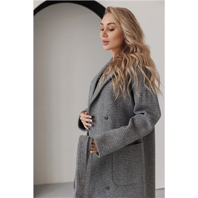 Пальто женское демисезонное 20550Р (серый полоска)