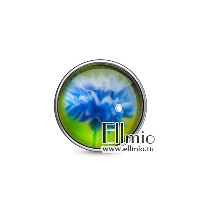 Кнопка  Noosa синие цветы #1
