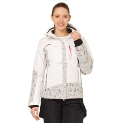 Женская зимняя горнолыжная куртка белого цвета 17122Bl