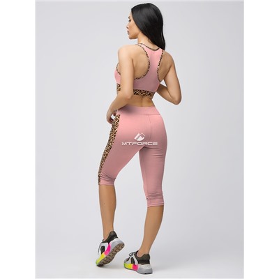 Женский всесезонный костюм для фитнеса розового цвета 21107R