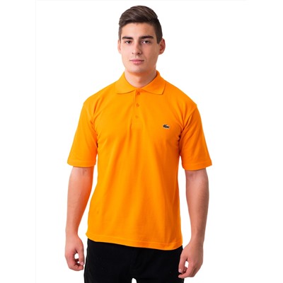 Рубашка поло мужская с вышивкой цвет оранжевый