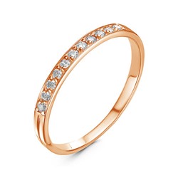 Золотое кольцо с бесцветными фианитами - 1131