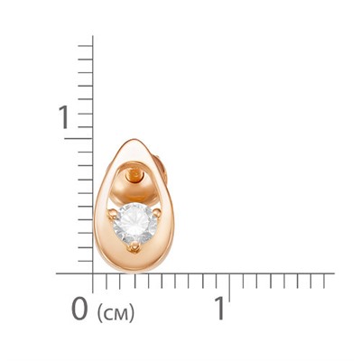 Позолоченные серьги с бесцветными фианитами 939 - п