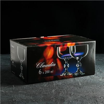 Набор бокалов для шампанского Bohemia Crystal «Клаудия», 200 мл, 6 шт