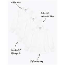 3pk Boys' Easy Dressing Easy Iron School Shirts (3-18 Yrs)