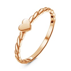 Золотое кольцо с сердечком  -  1025