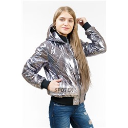 1Подростковая демисезонная куртка для девочки Levin Force H - 1905  серебро