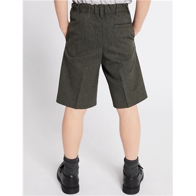 Boys' Regular Leg Pleat Front School Shorts (2-14 Yrs)