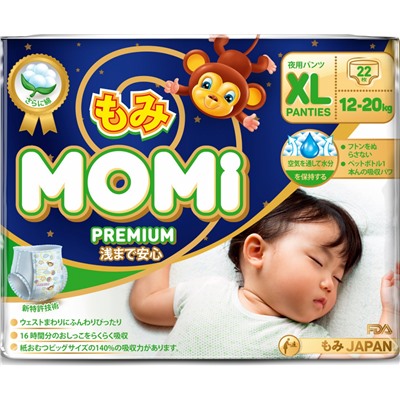 MOMI Premium Night подгузники-трусики XL ( 12-20 кг), 22 шт.