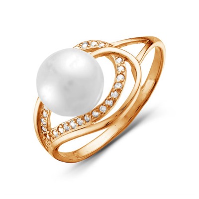 Золотое кольцо  с жемчугом - 398
