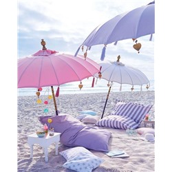 Картина по номерам 40х50 - Подушки и зонтики на пляже