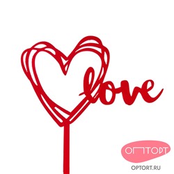 Топпер «Сердце Love» красный