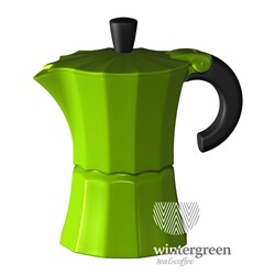 Гейзерная кофеварка Morosina (на 6 чашек). Цвет зеленый.