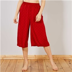 Пижамные капри из легкой ткани  - красный
