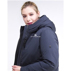 Женская зимняя классика куртка большого размера темно-синего цвета 112-919_123TS