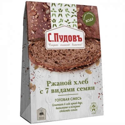 Хлебная смесь «Ржаной хлеб с 7 видами семян» С.Пудовъ, 500 г