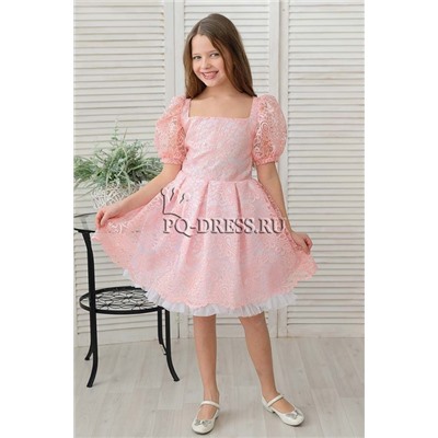 Платье нарядное для девочки "Фонарик", цвет персик