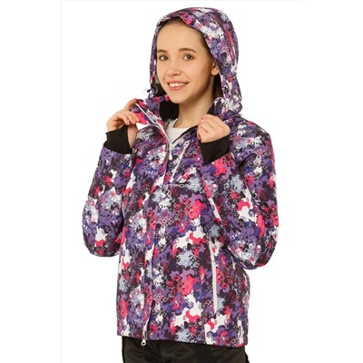 Женская зимняя горнолыжная куртка фиолетового цвета 1787F