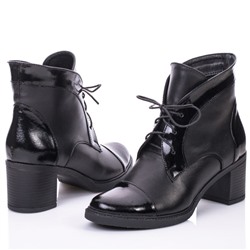 Женские кожаные ботинки Shik Shoes Shik4045 Черный Кожа+Лак: Под заказ
