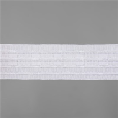 Шторная лента фиксированная сборка, матовая, 6 см, 50 ± 1 м, цвет белый